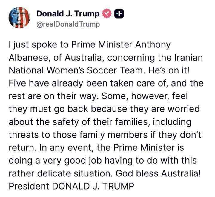  伊朗女足风波持续发酵；特朗普亲自介入通话，庇护安置现转机；人权与体育的交织考验。 体育新闻 伊朗女足风波持续发酵；特朗普亲自介入通话，庇护安置现转机；人权与体育的交织考验。 体育新闻 伊朗女足风波持续发酵；特朗普亲自介入通话，庇护安置现转机；人权与体育的交织考验。 体育新闻