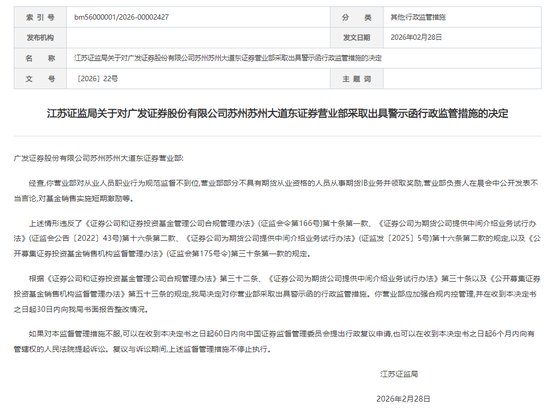  晨会一言引发监管函；广发证券苏州营业部合规短板暴露无遗；行业警示意味深长。 股票财经 晨会一言引发监管函；广发证券苏州营业部合规短板暴露无遗；行业警示意味深长。 股票财经